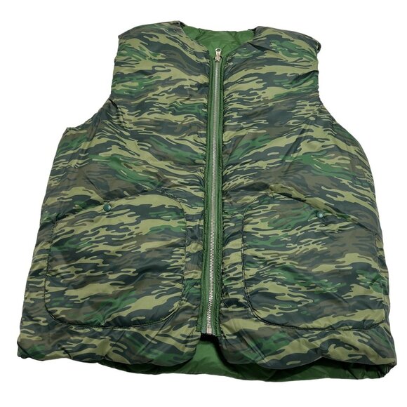 LA Panoplie Reversible Vest in Khaki Green